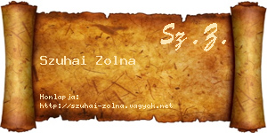Szuhai Zolna névjegykártya